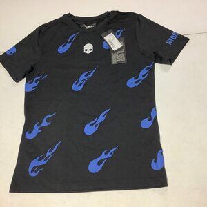 Men's Hydrogen Tennis Tech Tee Shirt Flames Blue Size Large w/Tags